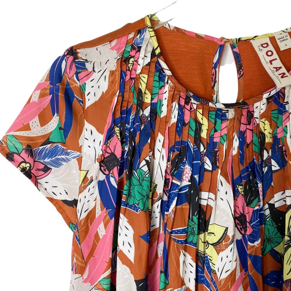 Anthropologie Dolan Left Coast Collection Pilar Pleated Top Terra Cotta Small - Picture 4 of 8